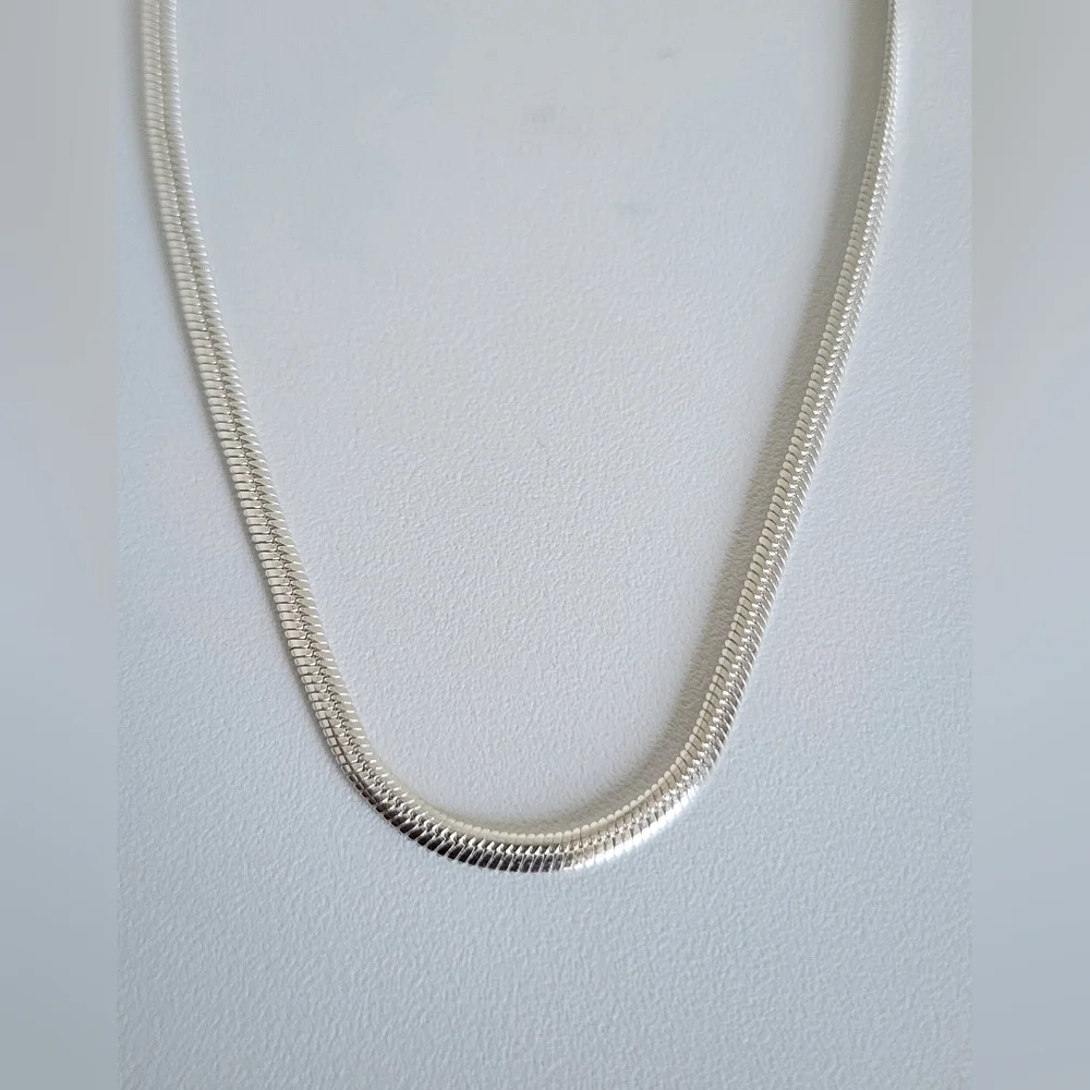 925 Sterling Silver Flat Snake Chain Bracelet Style Minimalist